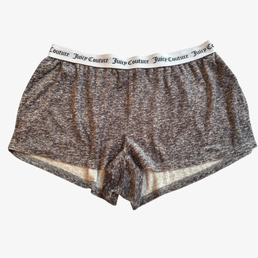 Juicy Couture Women's Grey Velour Rhinestone Logo Sleepwear Shorts Size L